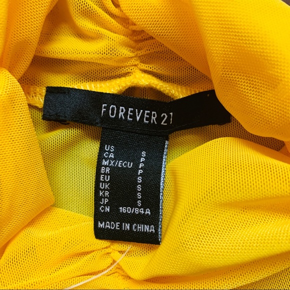Forever 21- Sheer Yellow long sleeve top - Picture 4 of 5